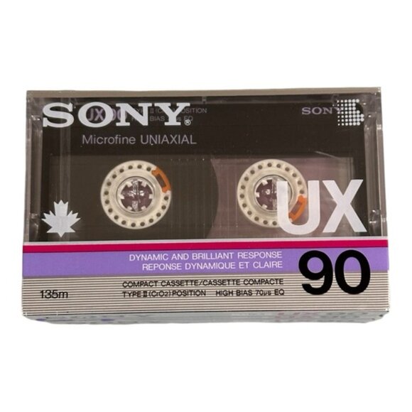SONY UX 90 Cassette Tape Type II (CrO2) Japan SEALED NEW Microfine Uniaxial - Picture 2 of 7